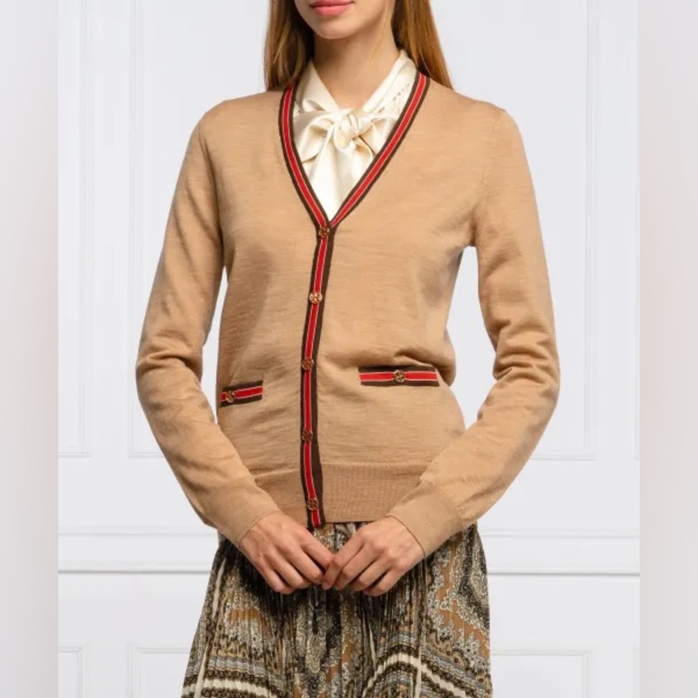 NWT Tory Burch Color Block Madeline Cardigan Sweater